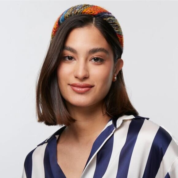 NWT Lele Sadoughi Mixed Yarn Alice Headband Women's In Sunset - Picture 1 of 7